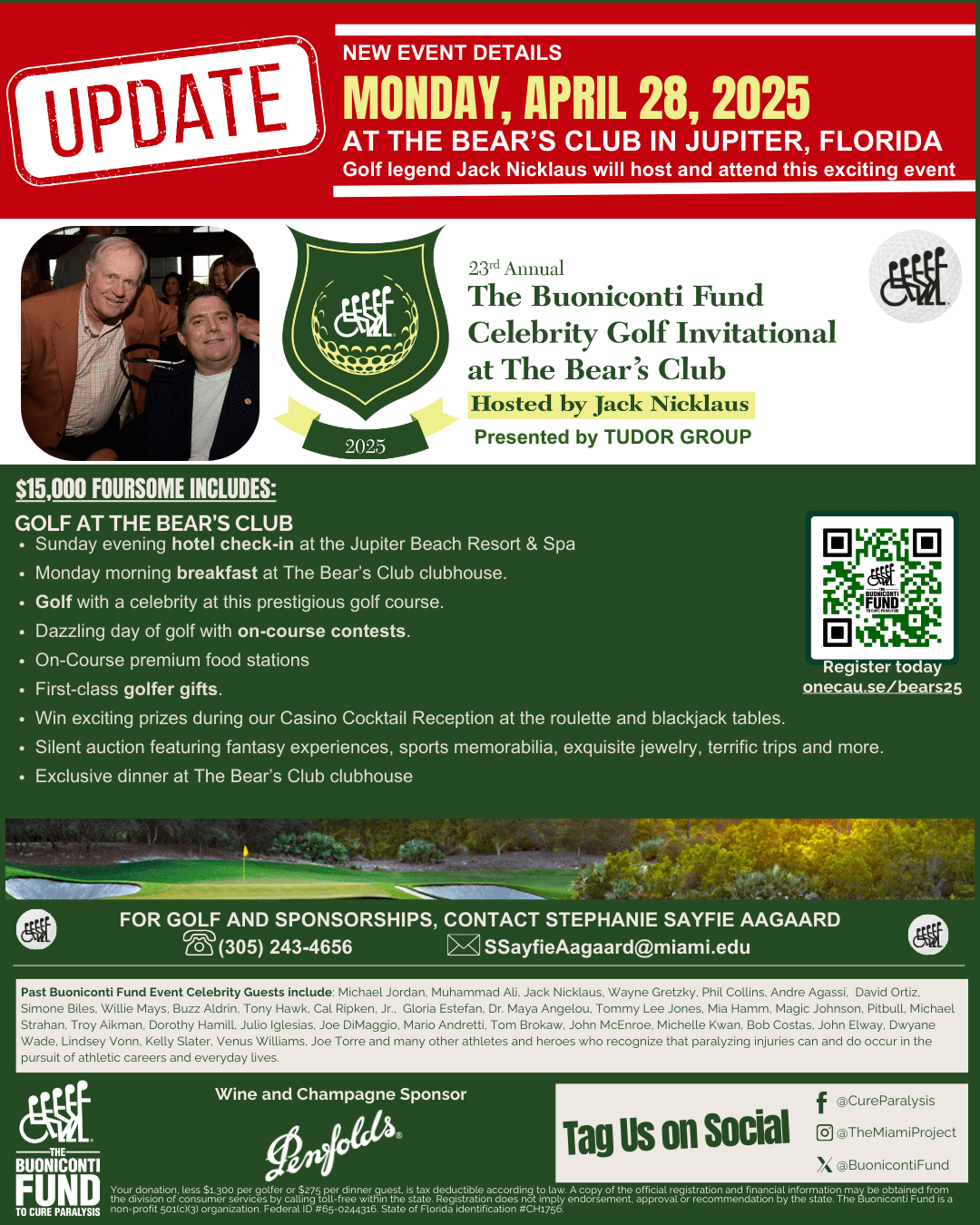 23rd Annual Buoniconti Fund Celebrity Golf Invitational at The Bear's Club hosted by Jack Nicklaus