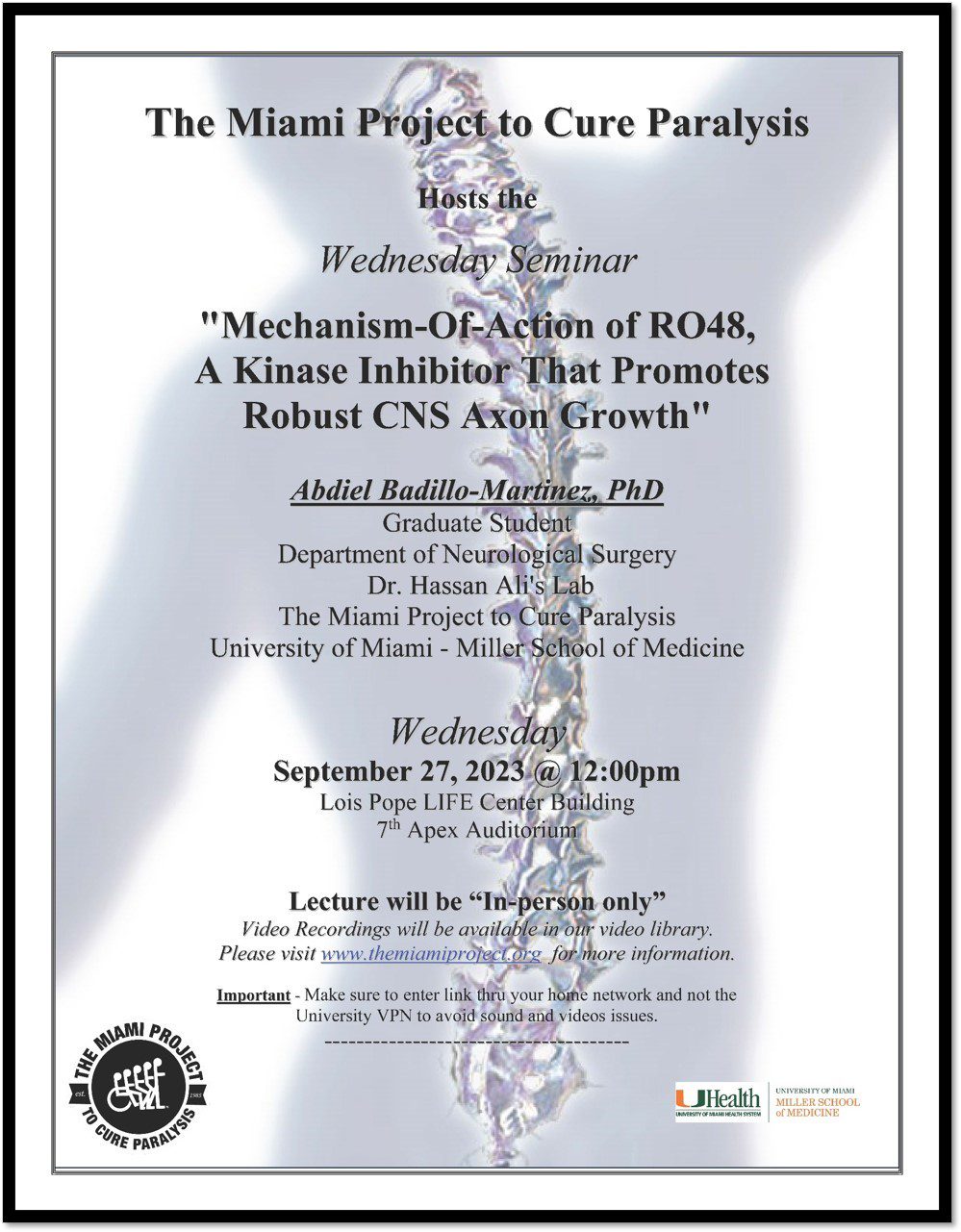 Mechanism-of-Action of RO48, a Kinase Inhibitor That Promotes Robust CNS Axon Growth: Abdiel Badillo-Martinez, Ph.D.