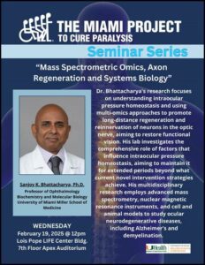 Mass Spectrometric Omics, Axon Regeneration and Systems Biology - Sanjoy K. Bhattacharya, Ph.D.