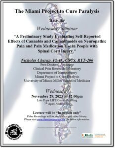 Evalutating Self-Reported Effects of Cannabis and Cannabinoids on Neuropathic Pain and Pain Medication Use in People with Spinal Cord Injury