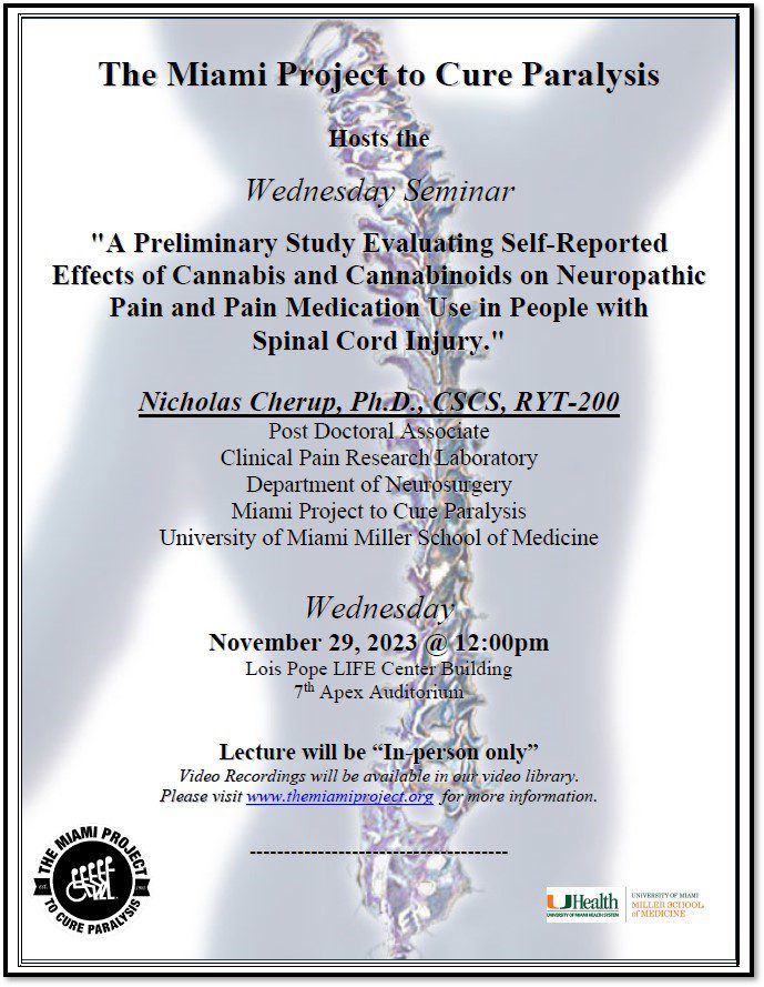  Evalutating Self-Reported Effects of Cannabis and Cannabinoids on Neuropathic Pain and Pain Medication Use in People with Spinal Cord Injury