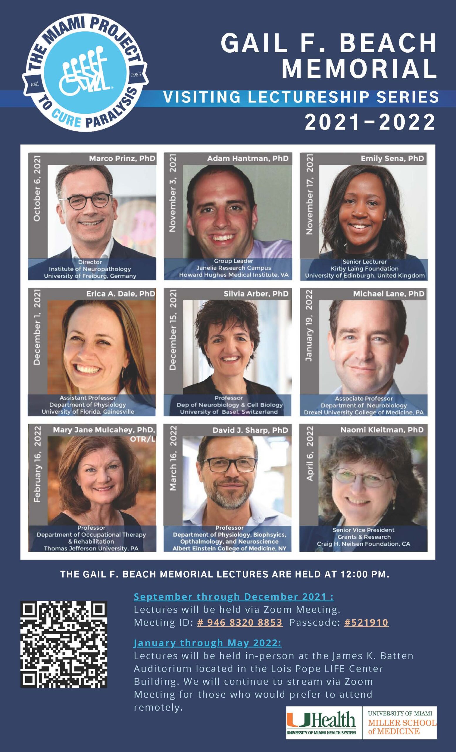 Gail F. Beach Memorial Visiting Lectureship Series 2021-2022