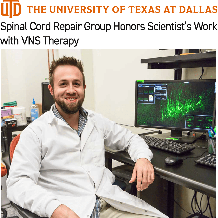 Spinal Cord Repair Group Honors Scientist's Work with VNS Therapy