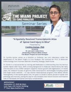 A Spatially Resolved Transcriptomic Atlas of Spinal Cord Injury in Mice: Cynthia Gomes, Ph.D.