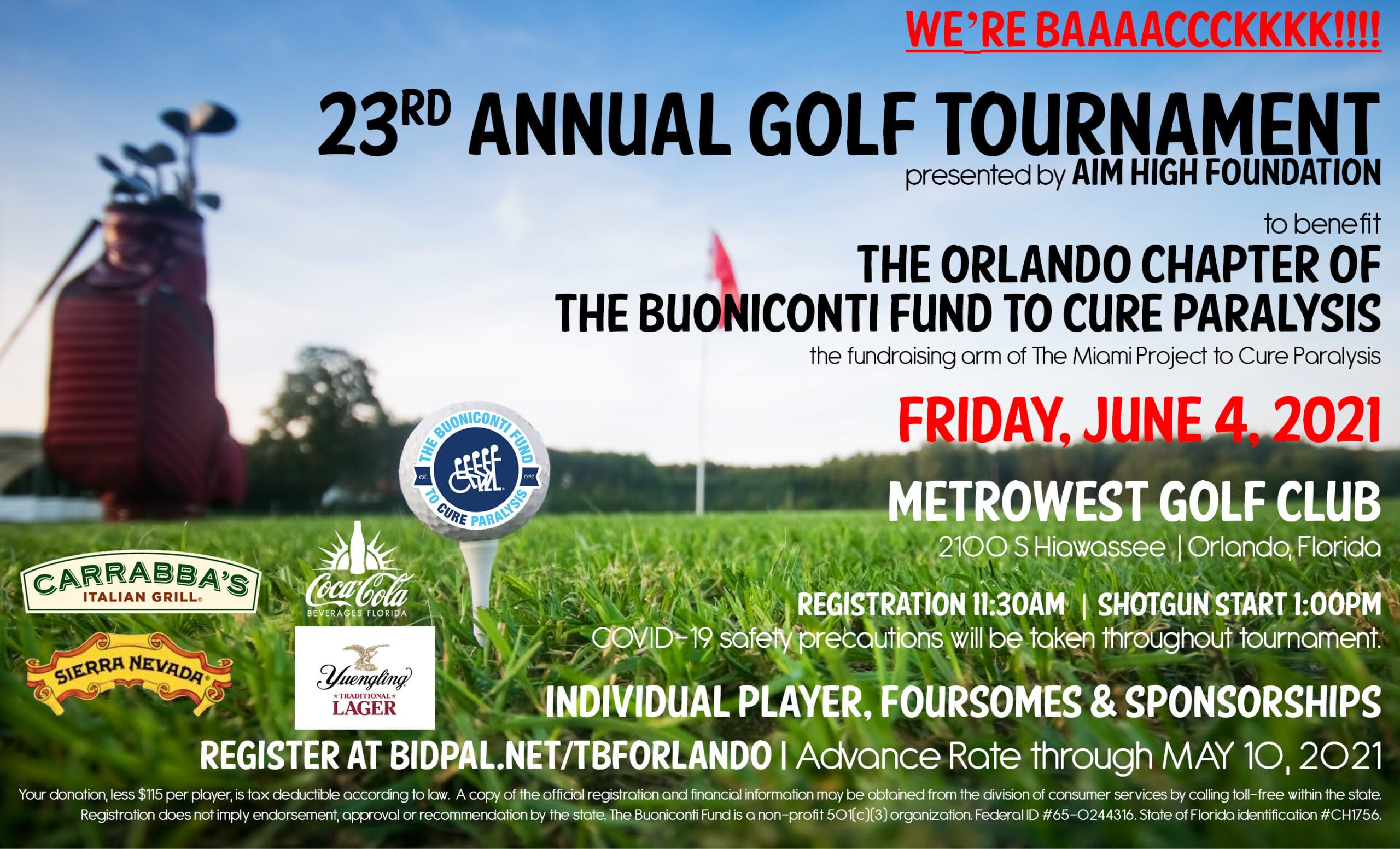 23rd Annual Orlando Chapter Golf Tournament presented by AIM High Foundation