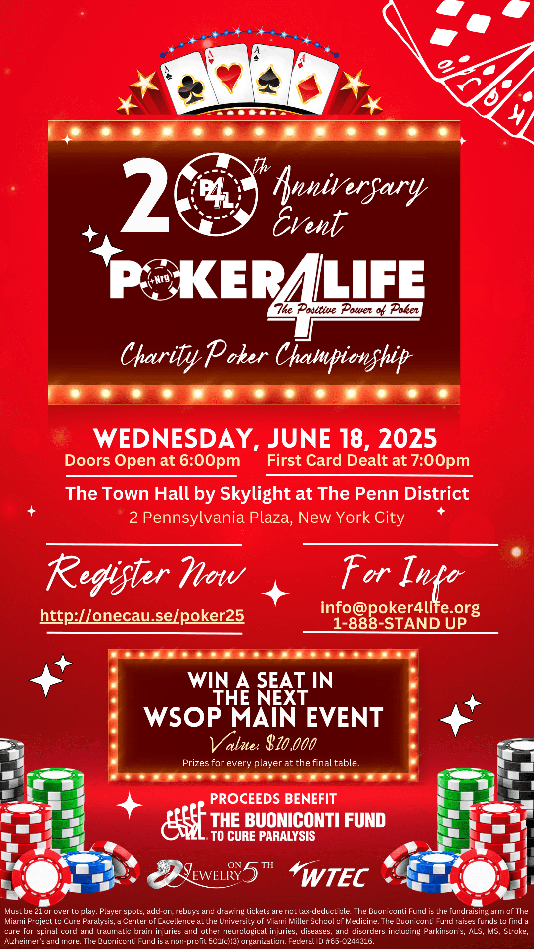20th Anniversary of the Poker4Life Charity Poker Championship