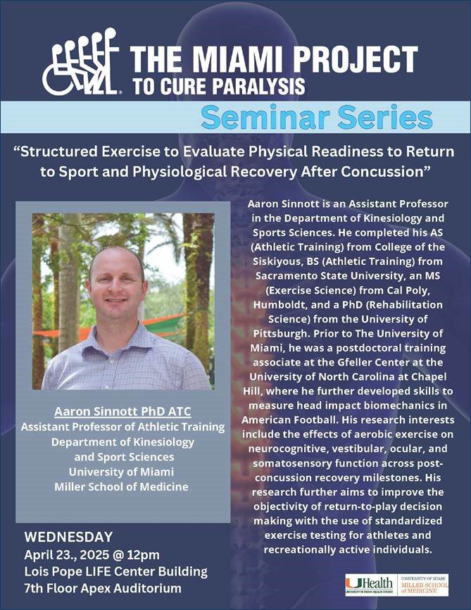 Structured Exercise to Evaluation Physical Readiness to Return to Sport and Physiological Recovery After Concussion: Aaron Sinnott, Ph.D.