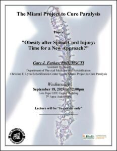 Obesity After Spinal Cord Injury: Time for a New Approach?