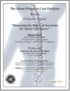 Harnessing the Stem Cell Secretome for Spinal Cord Injury: Barbara Marin