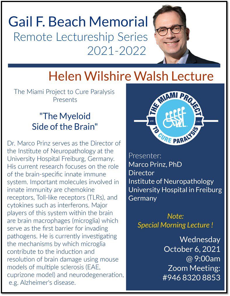 Helen Wilshire Walsh Lecture - Marco Prinz, Ph.D.